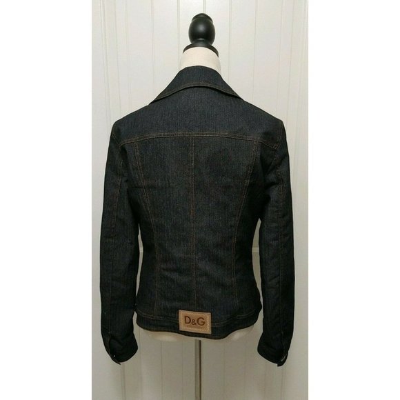 Women's  Dolce & Gabbana ITTIERRE Made in Italy Denim Jacket Pink Lining Size L - Picture 4 of 11